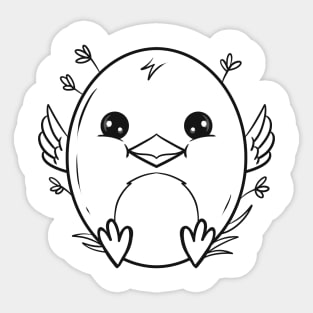 Cute, Little Easter Chick As Color In Easter Sticker